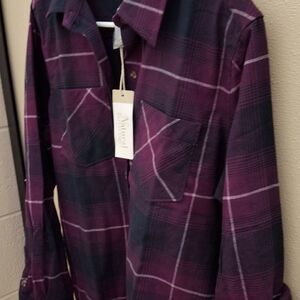 Natural Reflections Purple Plaid Button Down Shirt